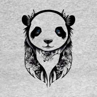 Panda Bear Wild Animal Nature Illustration Art Tattoo T-Shirt